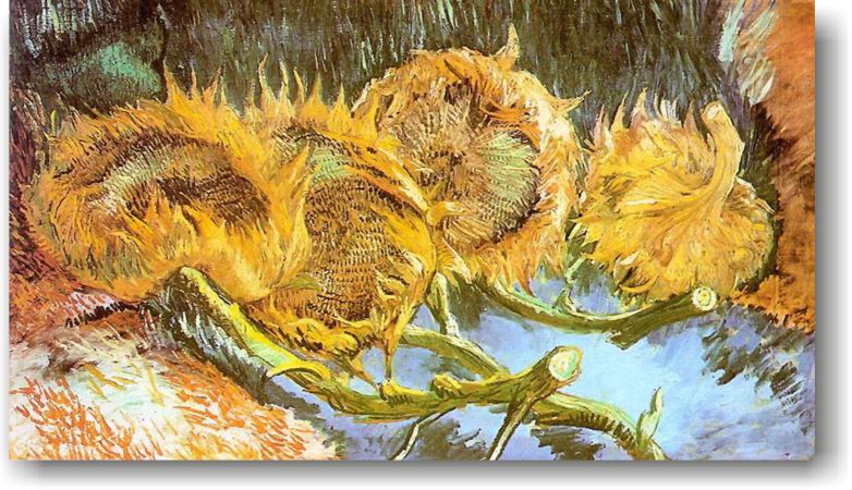 tablou cu flori - palarii de floarea soarelui
